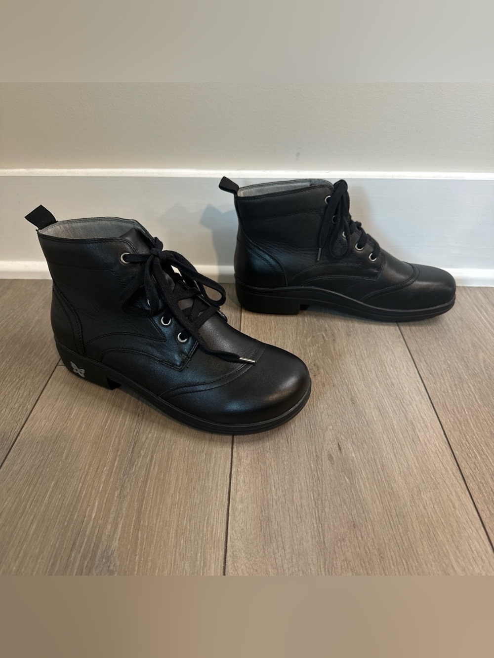 Alegria Size 39 | 9 Kylie Lace Up Oiled Black Ankle Arch Support Comfort Boots